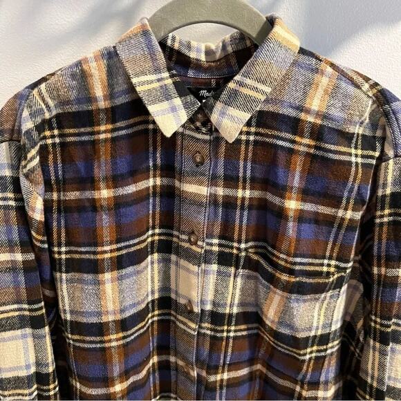Madewell Oversized Ex-Boyfriend Plaid Flannel Shirt Size S - Picture 3 of 8